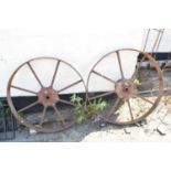 Pair of cast iron wheels, width 86cm