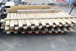 Pallet of picket fencing including posts, panel width approx 180cm, approx 9 panels in total