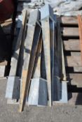 Eleven 75mm fencing stakes