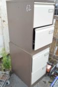 Pair of two-drawer filing cabinets