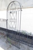 Ornate metal garden gate, width 78cm, height 180cm