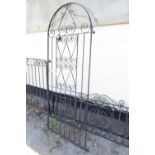 Ornate metal garden gate, width 78cm, height 180cm