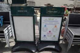 Pair of Greene King display stands
