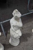 Decorative composite garden statue of a lady, height approx 70cm