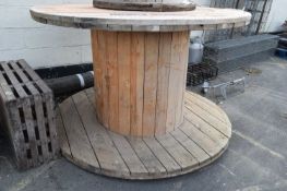 Large cable drum, height approx 110cm, total width approx 185cm