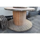 Large cable drum, height approx 110cm, total width approx 185cm