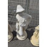 Composite garden statue of a boy, height 60cm