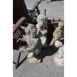 Two composite stone statues, height approx 75cm