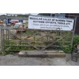 Five bar wooden gate with two 140mm posts, gate width approx 360cm