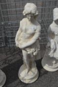 Composite garden statue of a lady, height 65cm