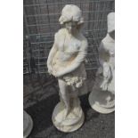 Composite garden statue of a lady, height 65cm