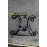 Pair of metal table legs, height approx 72cm