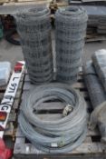 Three reels of galvanised wire