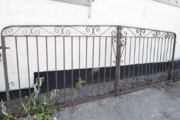 Set of metal driveway gates, total width approx 310cm, height 108cm