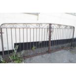 Set of metal driveway gates, total width approx 310cm, height 108cm