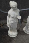 Composite garden statue of a lady, height 65cm