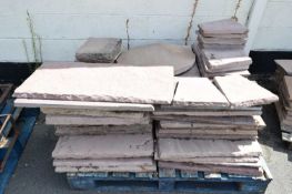 Large quantity of mixed sized paving slabs