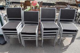 15 metal and rattan garden chairs