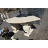 Composite curved garden bench, width approx 125cm, height 45cm