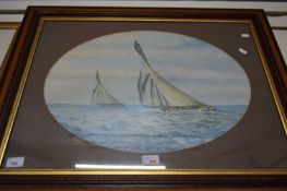 CHRIS WILLIAMS, COLOURED PRINT, YACHTING SCENE, F/G