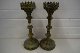 PAIR OF LARGE BRASS CANDLESTICKS