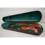 CASED VINTAGE VIOLIN, UNLABELLED