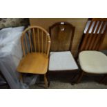 STICK BACK KITCHEN CHAIR AND A CABRIOLE LEGGED DINING CHAIR (2)