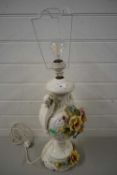 MODERN FLORAL ENCRUSTED PORCELAIN TABLE LAMP BASE