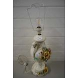 MODERN FLORAL ENCRUSTED PORCELAIN TABLE LAMP BASE