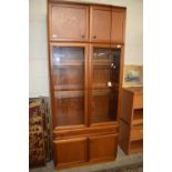 MCINTOSH TEAK LOUNGE DISPLAY CABINET WITH GLAZED CENTRE, 85CM WIDE