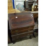 REPRODUCTION MAHOGANY BUREAU ON BALL AND CLAW FEET, 79CM WIDE