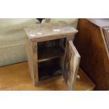 SMALL HARDWOOD SINGLE DOOR CABINET, 29CM WIDE