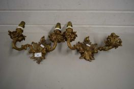 PAIR OF GILT METAL WALL SCONCES