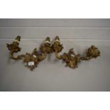 PAIR OF GILT METAL WALL SCONCES