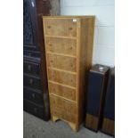 MID-CENTURY OAK VENEERED NARROW SEVEN DRAWER CHEST