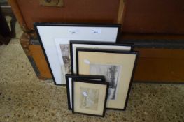 MIXED PICTURES TO INCLUDE BRIAN SOWERBY ETCHING 'RIVER WENSUM FROM FYE BRIDGE' PLUS VARIOUS FRAMED
