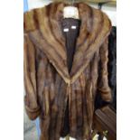 LADIES FULL LENGTH MID-BROWN FUR COAT