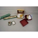 MIXED LOT COMPRISING AN INGERSOLL LADIES WATCH, SEKONDA LADIES WATCH AND A LARGE GOLD PLATED BROOCH,