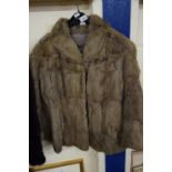 SHORT LADIES GREY FUR COAT