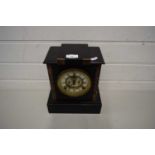 VICTORIAN BLACK SLATE AND MARBLE MANTEL CLOCK