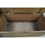 19TH CENTURY HARDWOOD BLANKET BOX OF HINGED RECTANGULAR FORM, 112CM WIDE