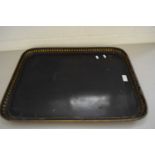 LARGE PAINTED TOLEWARE TYPE SERVING TRAY