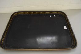 LARGE PAINTED TOLEWARE TYPE SERVING TRAY