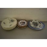 VICTORIAN AND LATER DECORATED BOWLS, PLATES ETC