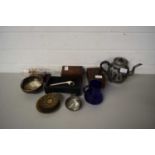 JAPANESE GILT DECORATED BOWL, CHINESE PEWTER MOUNTED TEA POT AND OTHER ITEMS