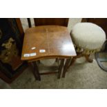 NEST OF TWO WALNUT VENEERED TABLES, LARGEST 37CM WIDE