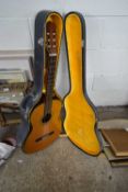 CASED ACOUSTIC GUITAR MARKED 'OBANEZ ANDORRA'