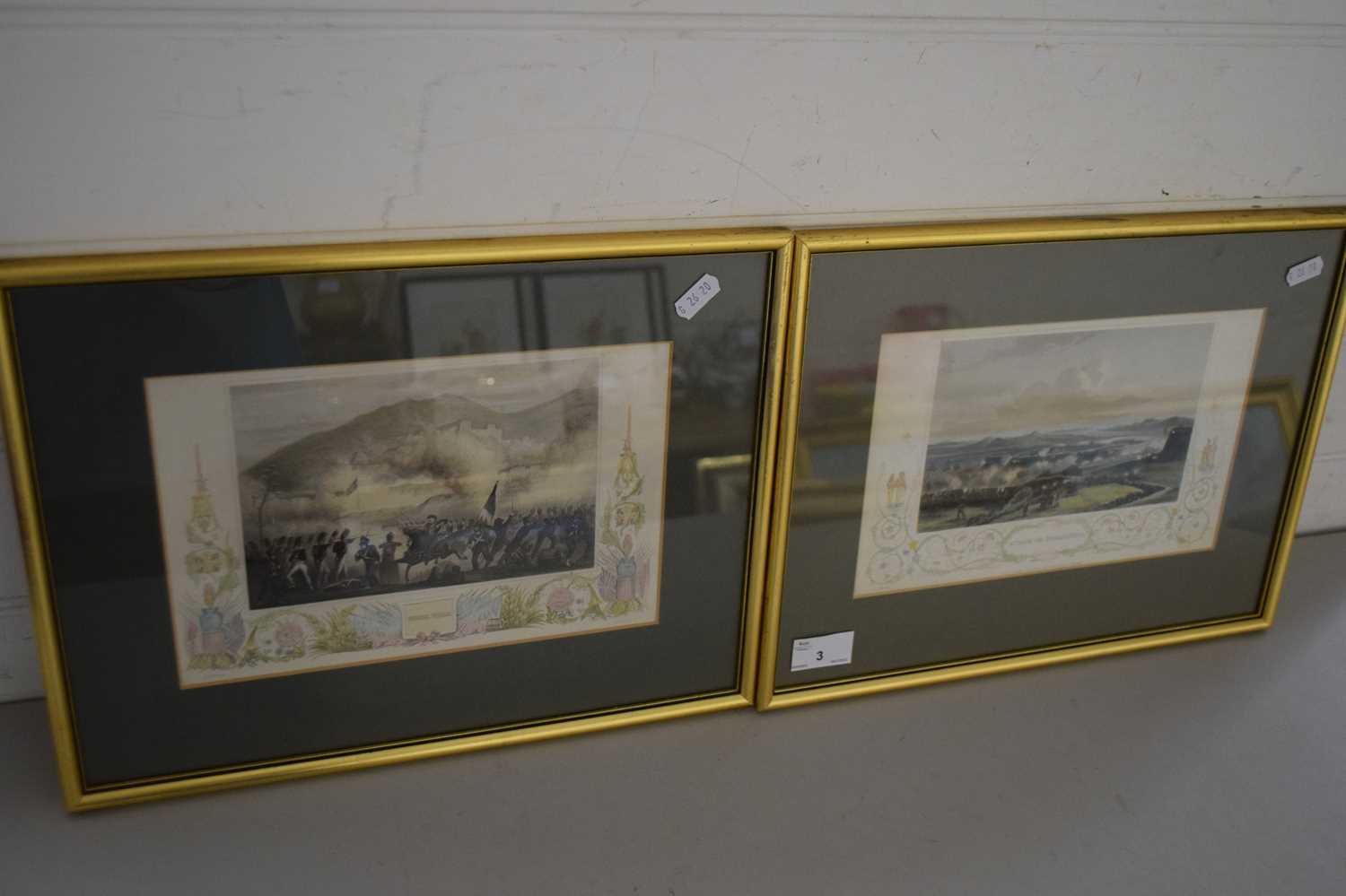 TWO COLOURED ENGRAVINGS - THE ATTACK ON BOMARSUND AND ONE OTHER