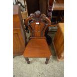 VICTORIAN MAHOGANY HARD SEATED HALL CHAIR