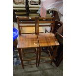 PAIR OF MODERN HARDWOOD BAR STOOLS